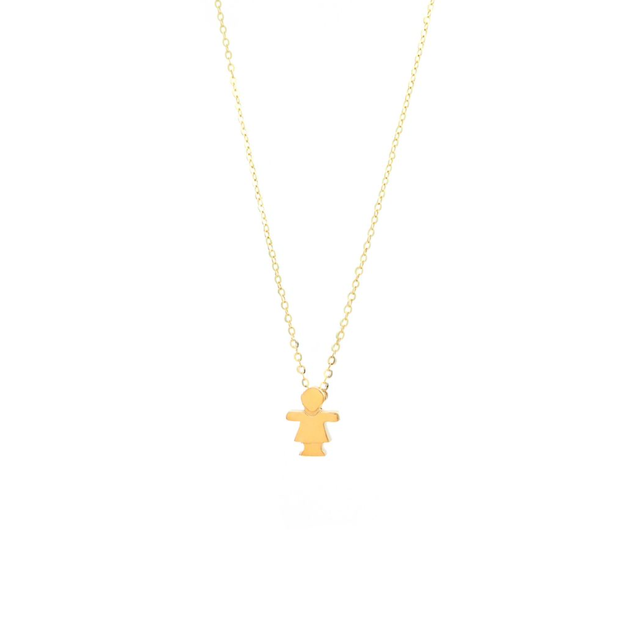 Girl Pendant With Chain 16+2" - 14k