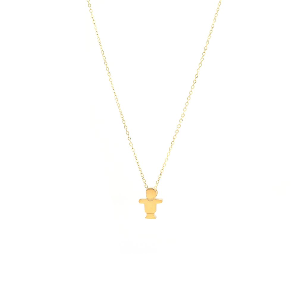 Boy Pendant With Chain 16+2" - 14k